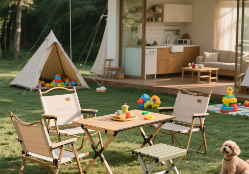 jimeng-2025-08-10-8613-户外休闲 露营 折叠桌 折叠椅 马辛 伸缩凳 家居日报 浴室 厨房 客厅 天井 ...